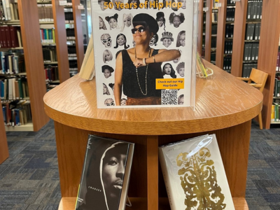 Hip Hop display of books in Cook Library