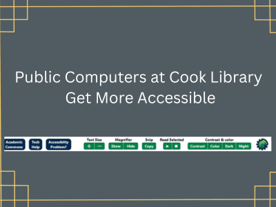 Public computers at Cook Library get more accessible  Morphic at TU is an open-source toolbar that makes computers easier to use by exposing some of the accessibility features built into Windows and Macintosh computers. Specifically, Morphic allows you to easily adjust text size, contrast, magnification, and more. When a Cook Library computer is started, the Morphic toolbar opens automatically and appears in the lower right corner. The Morphic at TU toolbar features three additional buttons that link to the