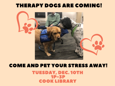 a flyer with 2 therapy dogs 