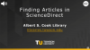 Images that says 'Finding Articles in ScienceDirect'